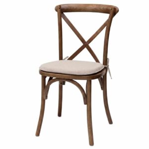 Silla Crossback Marrón Nogal de Madera de Olmo Apilable - 50 x 44,5 x 89 cm
