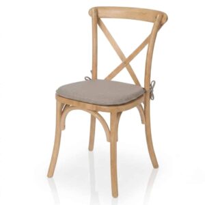 Silla Crossback Natural de Madera de Olmo Apilable