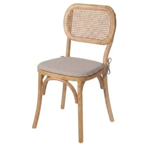 Silla Kiram de Madera de Olmo Apilable en Color Natural