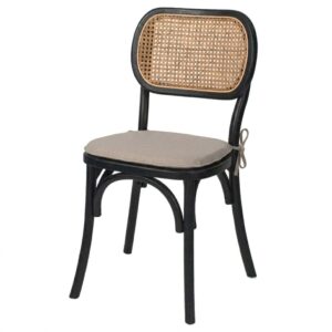 Silla Kiram de Madera de Olmo Apilable en Color Negro