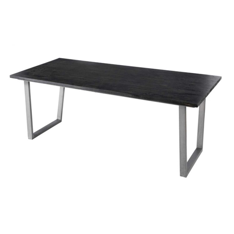 YORDAS mesa comedor madera metal negro 20010078