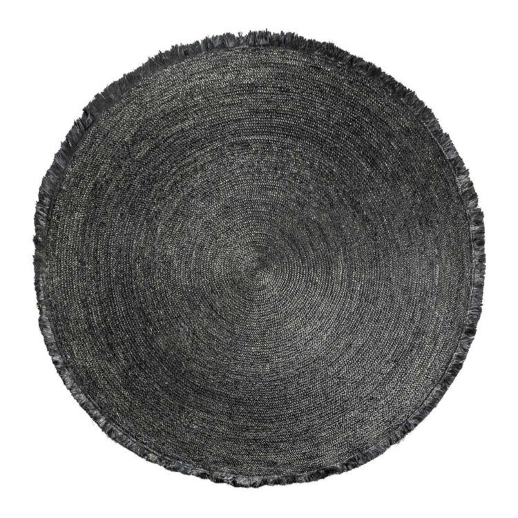 YORDAS alfombra kisai yute negra circular 250x250 1