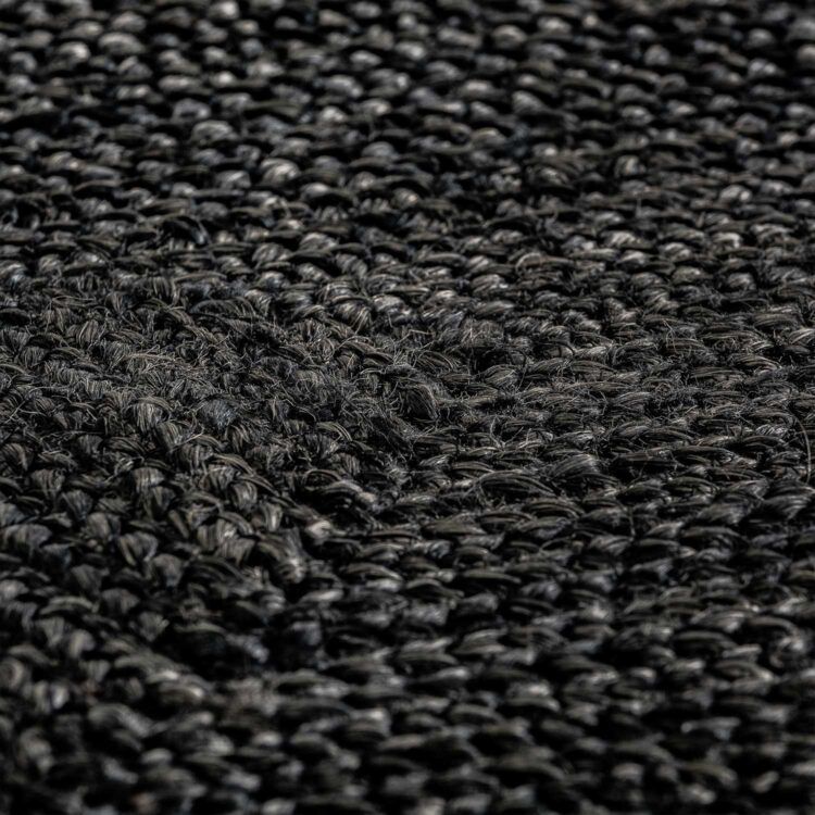 YORDAS alfombra kisai yute negra rectangular