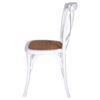 YORDAS silla Crossback blanca puro apilable eventos madera olmo 45x42x90 3