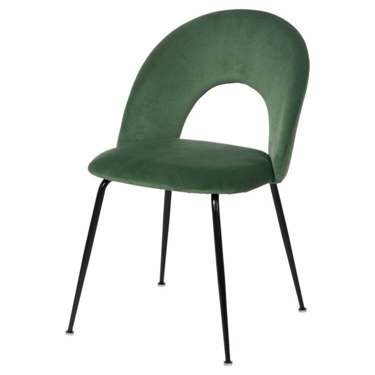 Yordas silla Sisi Verde tejido y patas metal