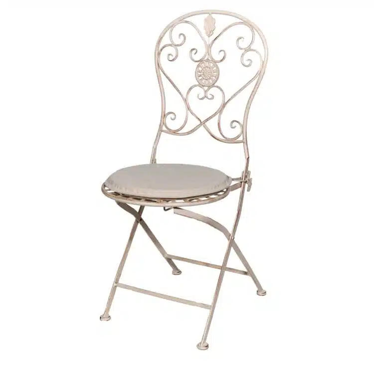 Silla Britania blanca de hierro forjado