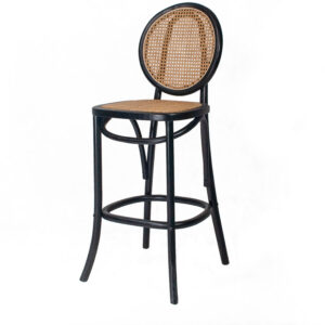 Inicio 14 Taburete Oval Negro de Madera de Olmo apilable