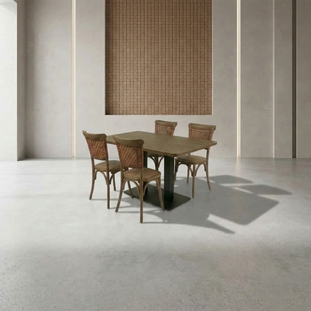 Mesa rectangular nogal para restaurante