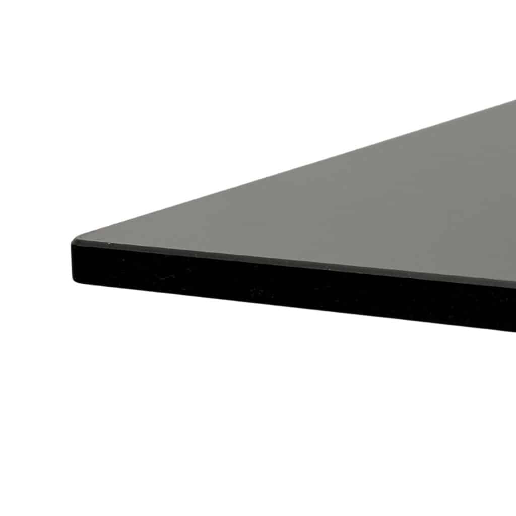 Detalle del tablero HPL antracita liso