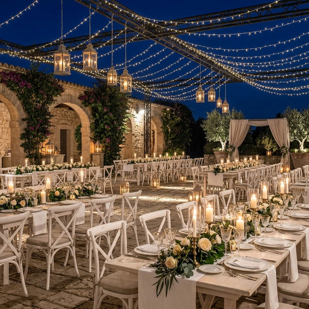 Silla Crossback Blanca de madera de olmo para eventos